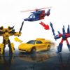 Converting Robots Action Figure Toys | Set of 2 | Robot to Car & Car to Robot Action Figures | Yellow & Blue Combat Vehicle Toys...