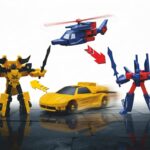 Converting Robots Action Figure Toys | Set of 2 | Robot to Car & Car to Robot Action Figures | Yellow & Blue Combat Vehicle Toys...