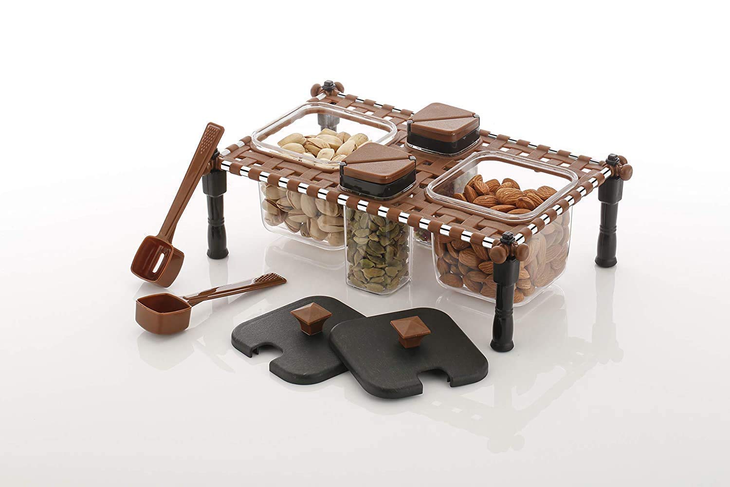 Charpai Khatiya Rajwadi Style Spice Rack With Pickle Container Set ( Color As Per availability )